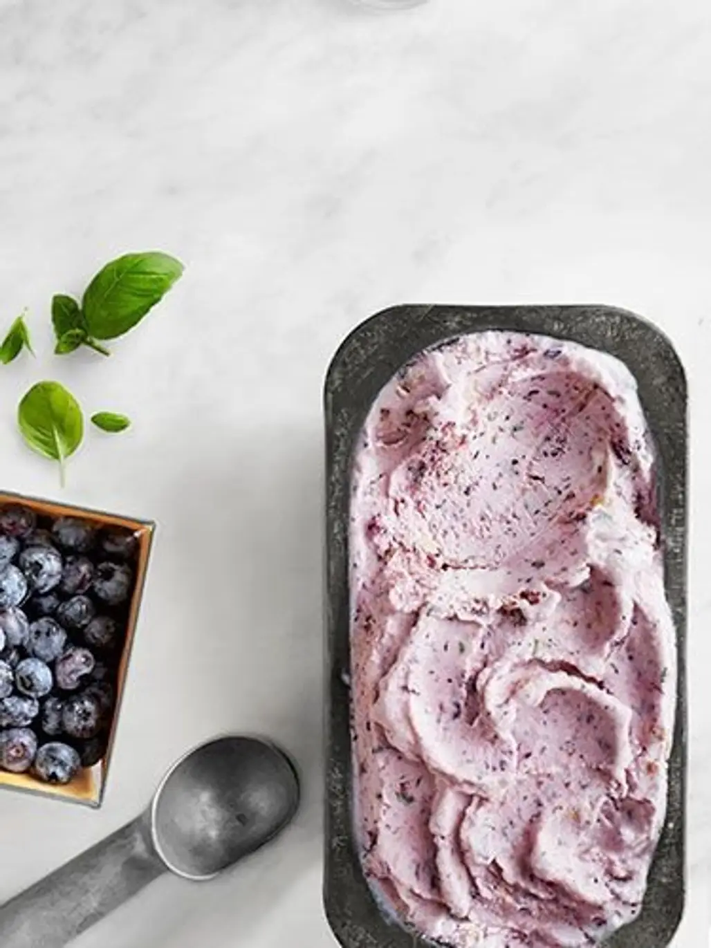 Blueberry Basil Frozen Yogurt