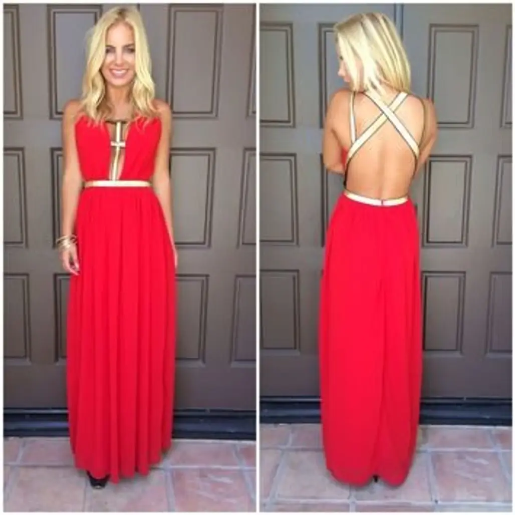Catching Fire Maxi Dress - RED