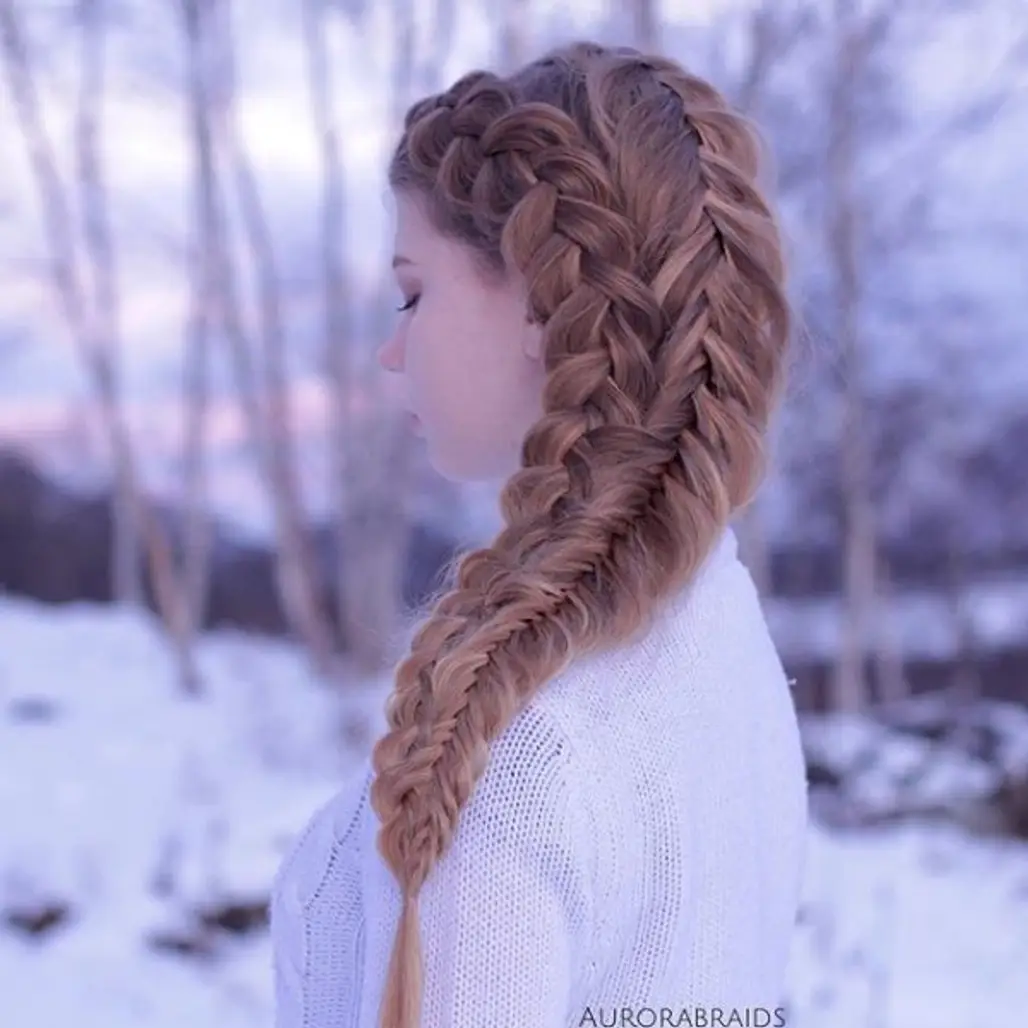 clothing, hair, hairstyle, blue, winter,