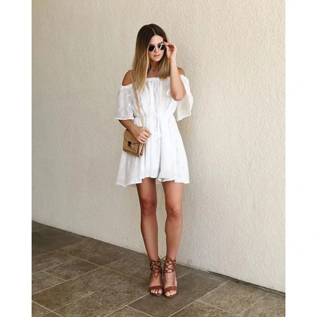 white, clothing, sleeve, dress, outerwear,