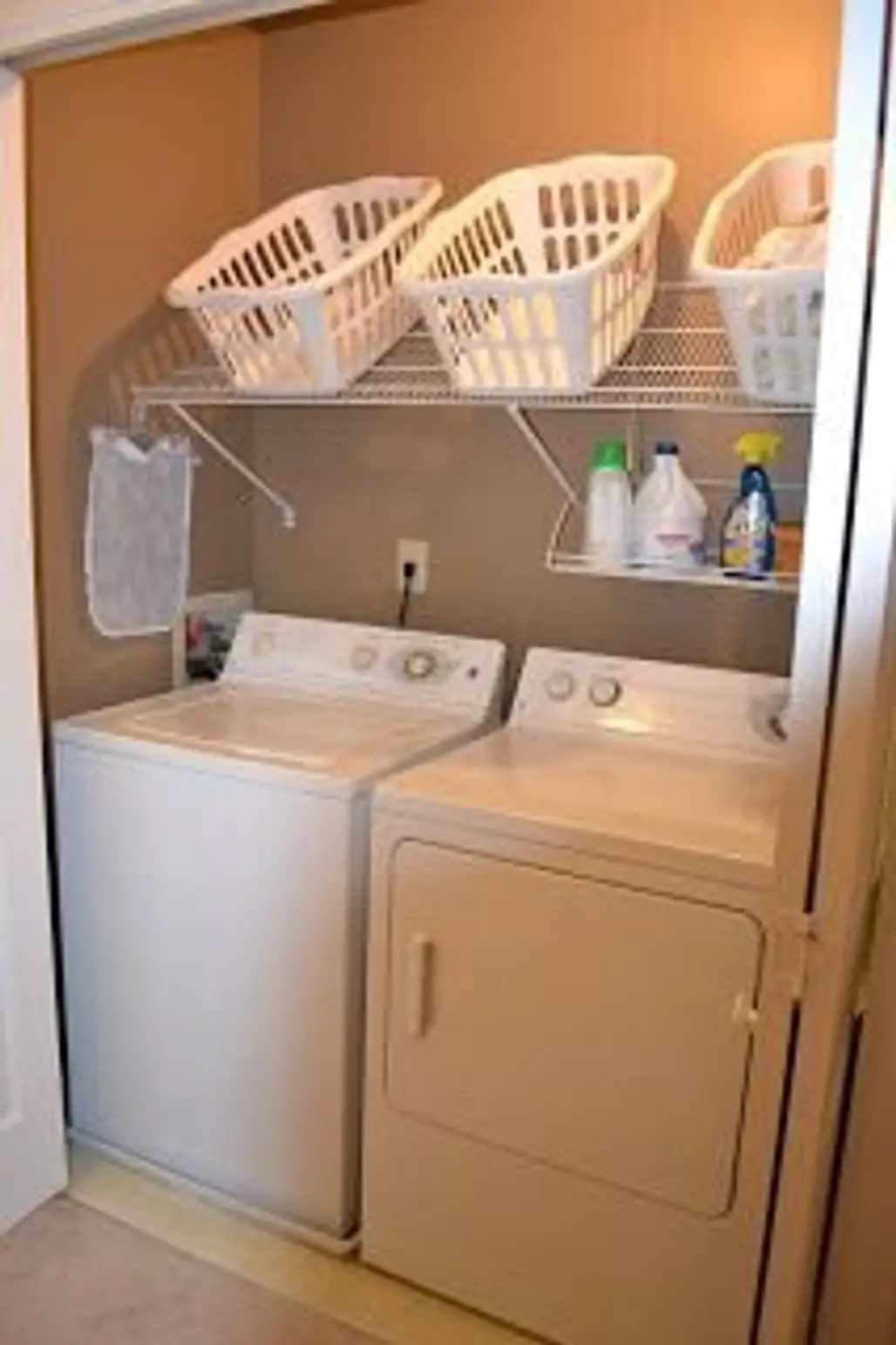 Hang Baskets in a Small Laundry Room