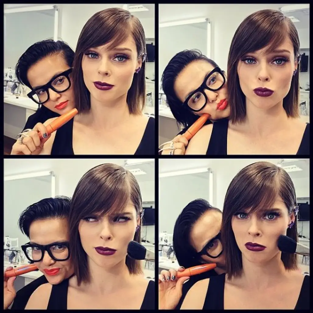@cocorocha shares fun selfies with her makeup artist