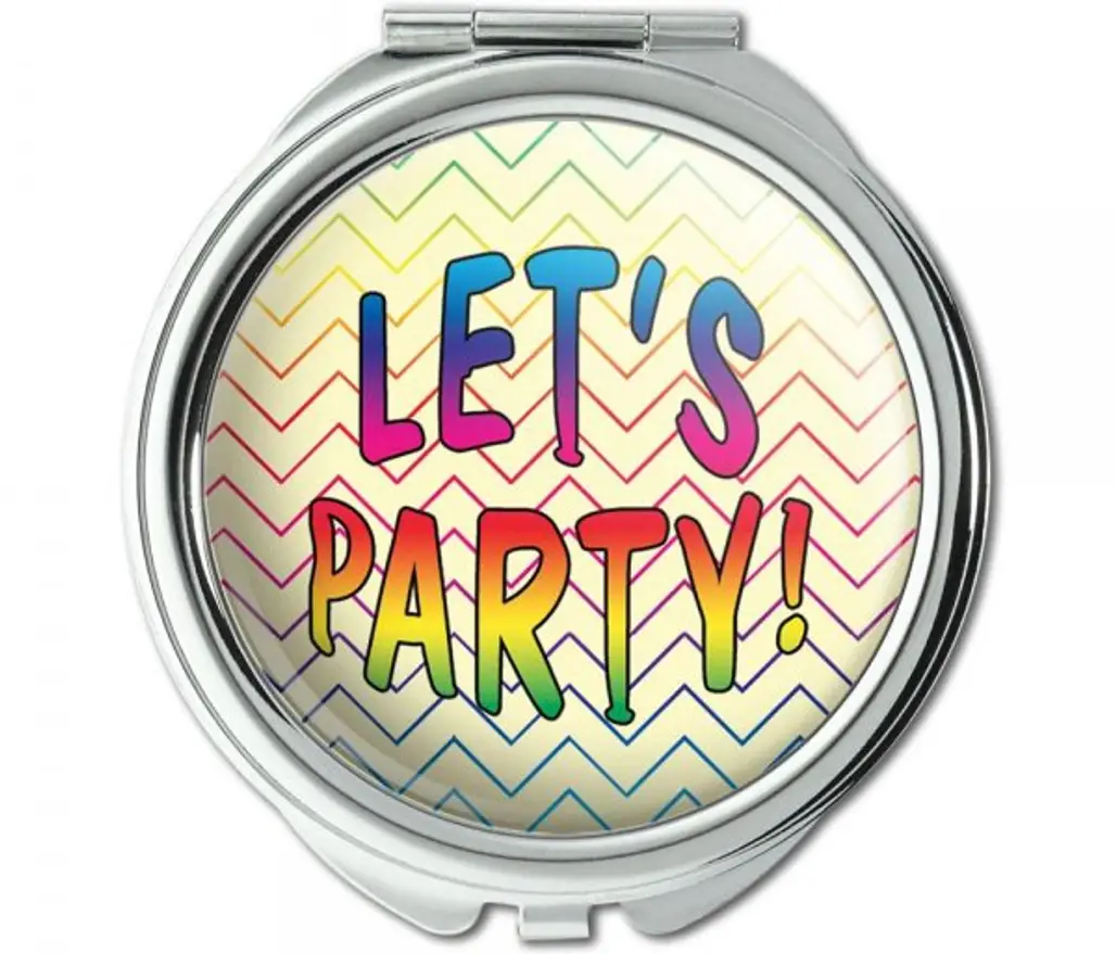Let's Party Colorful with Chevrons Compact Purse Mirror