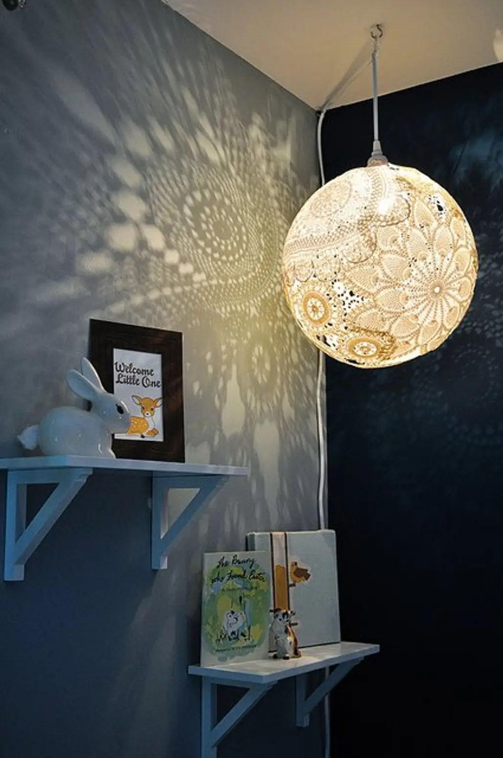 Turn Doilies into a Pendant Lamp