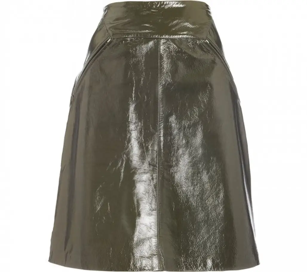 Whistles Patent Fumo Leather Skirt
