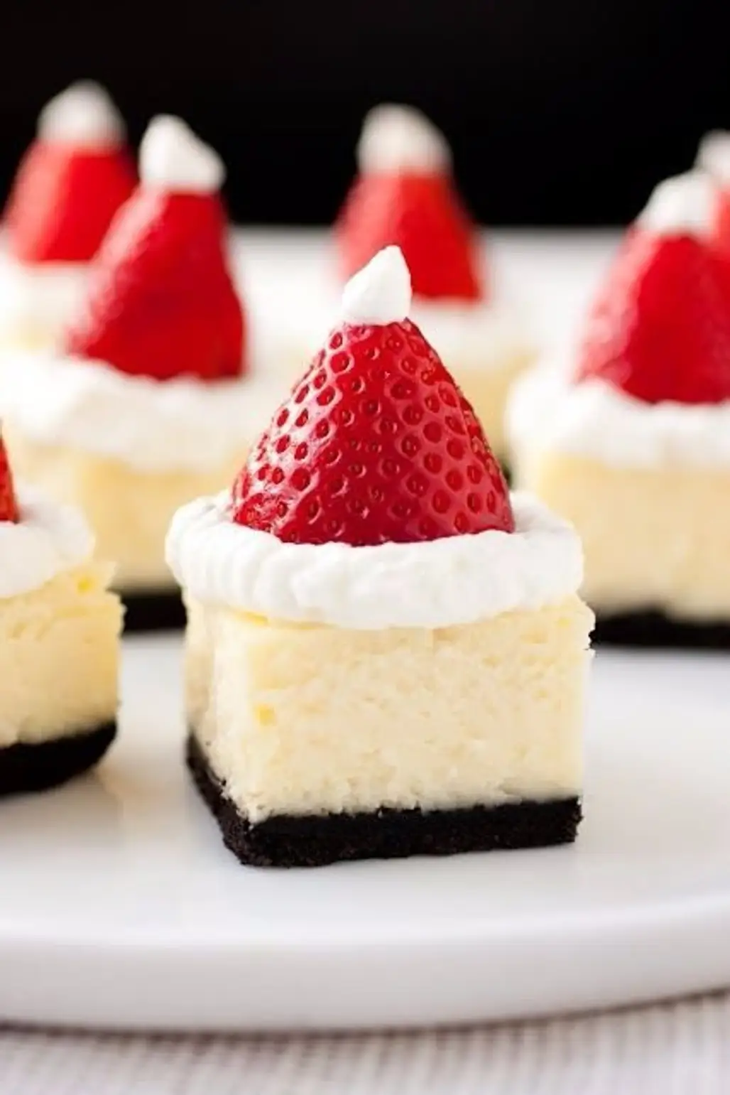 Christmas Mini Strawberry Cheesecakes