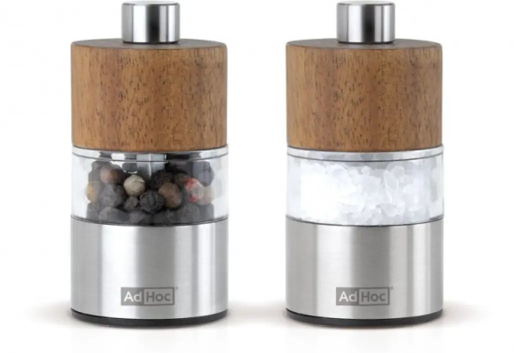 David Acacia and Stainless Steel Pepper Mill Set