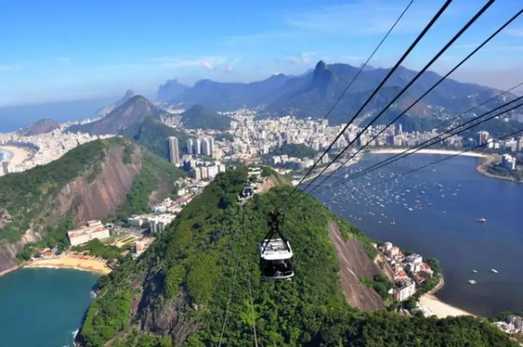 Riding the Cable Car up Sugar Loaf Mountain, Rio De Janeiro, Brazil