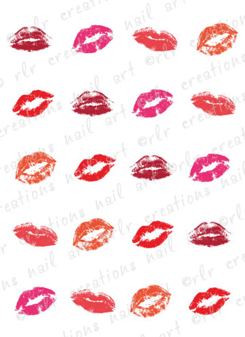 Lipstick Kiss Nail Decal Stickers