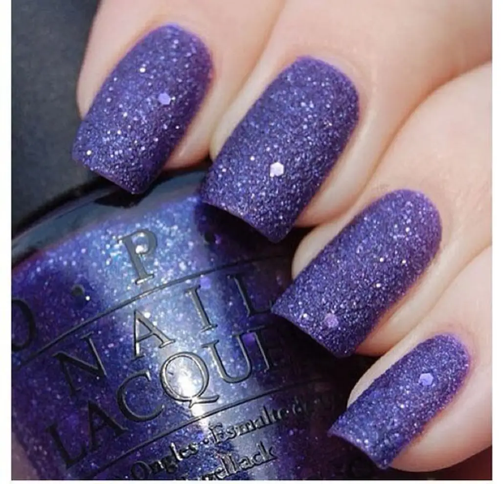 Glittering Purple Nail Polish