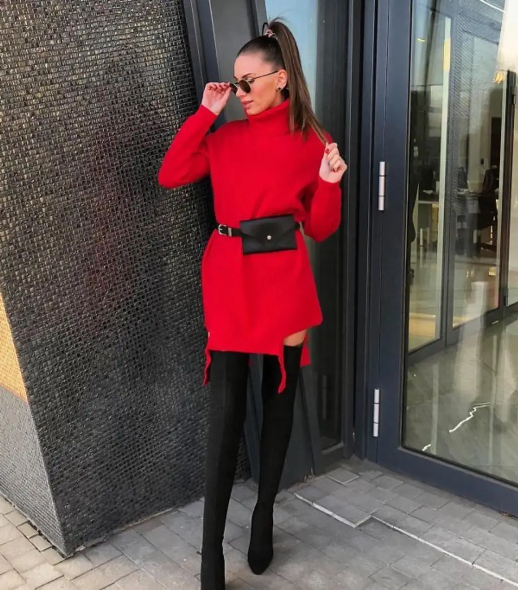 red, coat, shoulder, tights, outerwear,