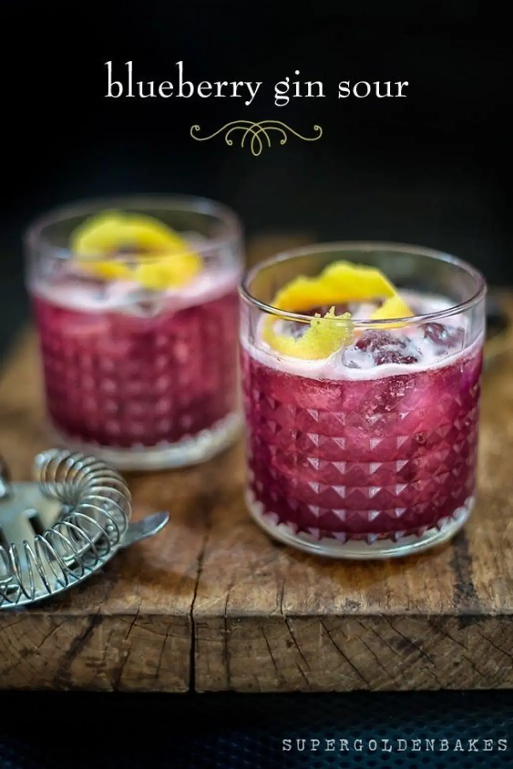 This Blueberry Gin Sour Cocktail