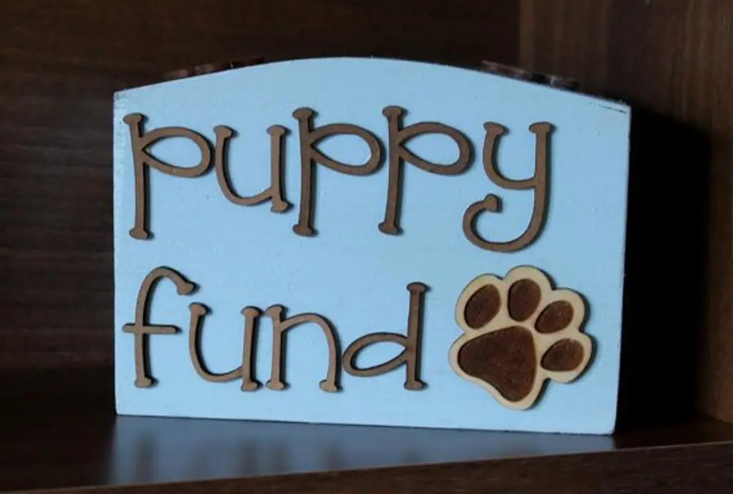 Wooden Puppy Fund Money Box