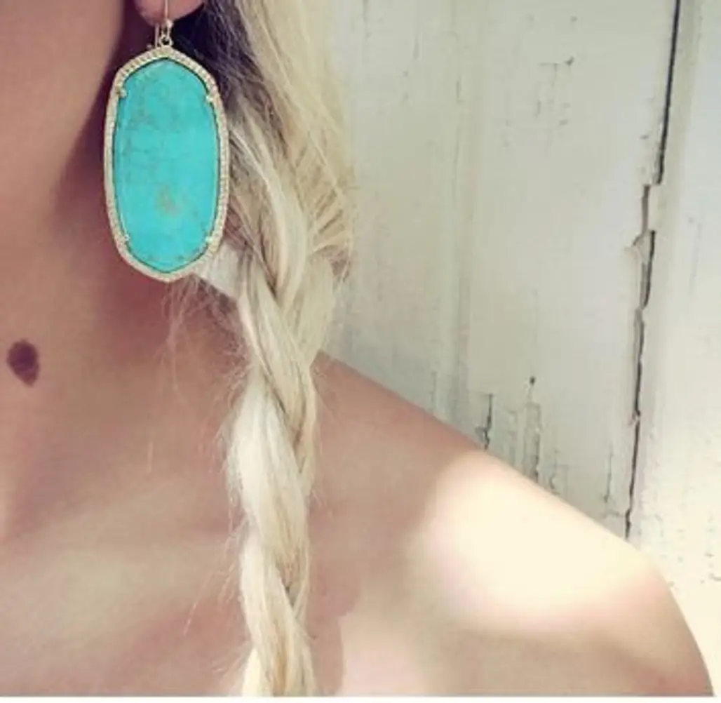 Danielle Gold Earrings in Turquoise