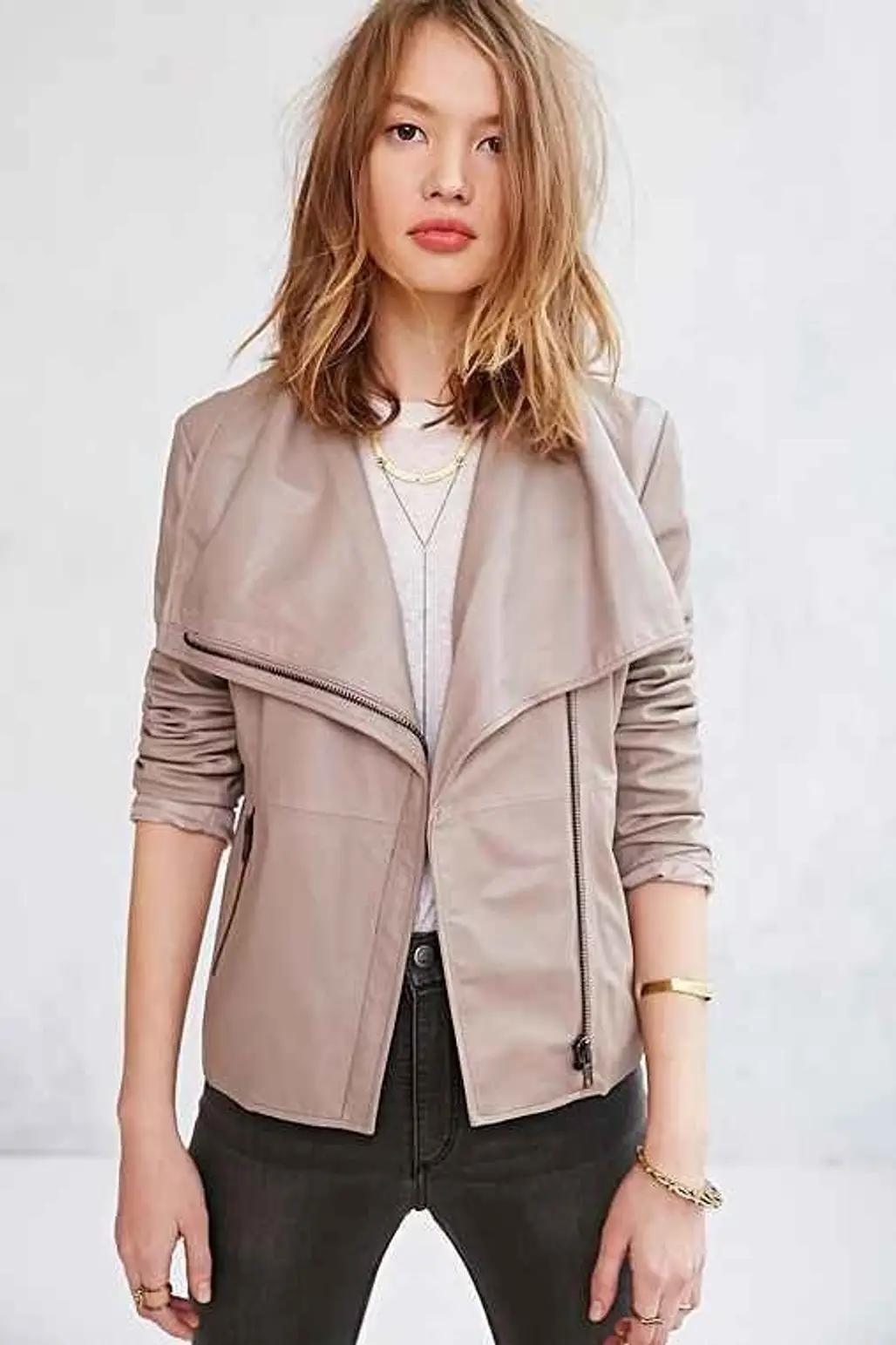 BB Dakota Keaton Leather Jacket - Grey