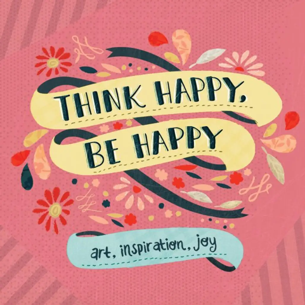 font, label, advertising, THINK, HAPPY,