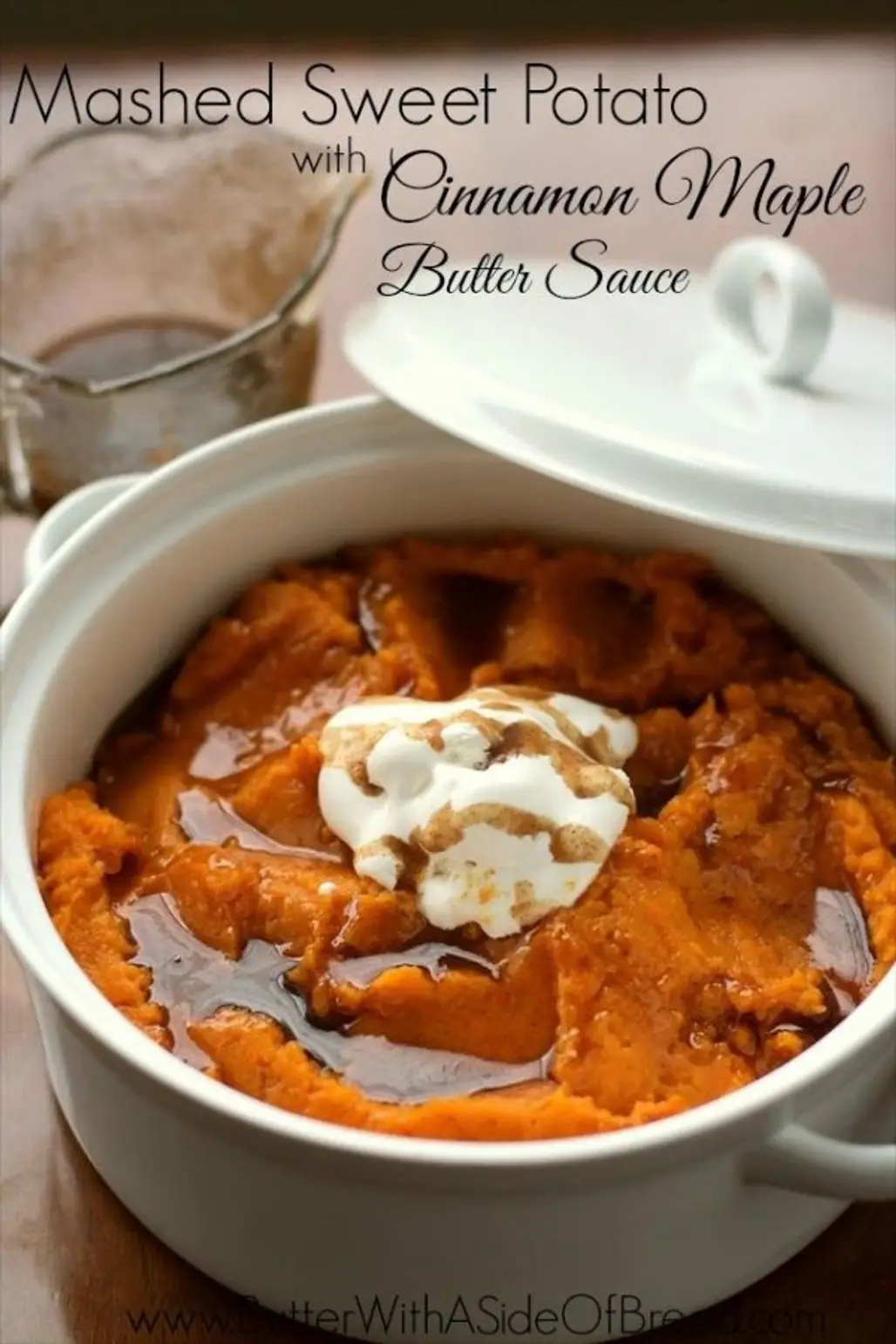 Mashed Sweet Potatoes with Cinnamon Maple Butter Sauce