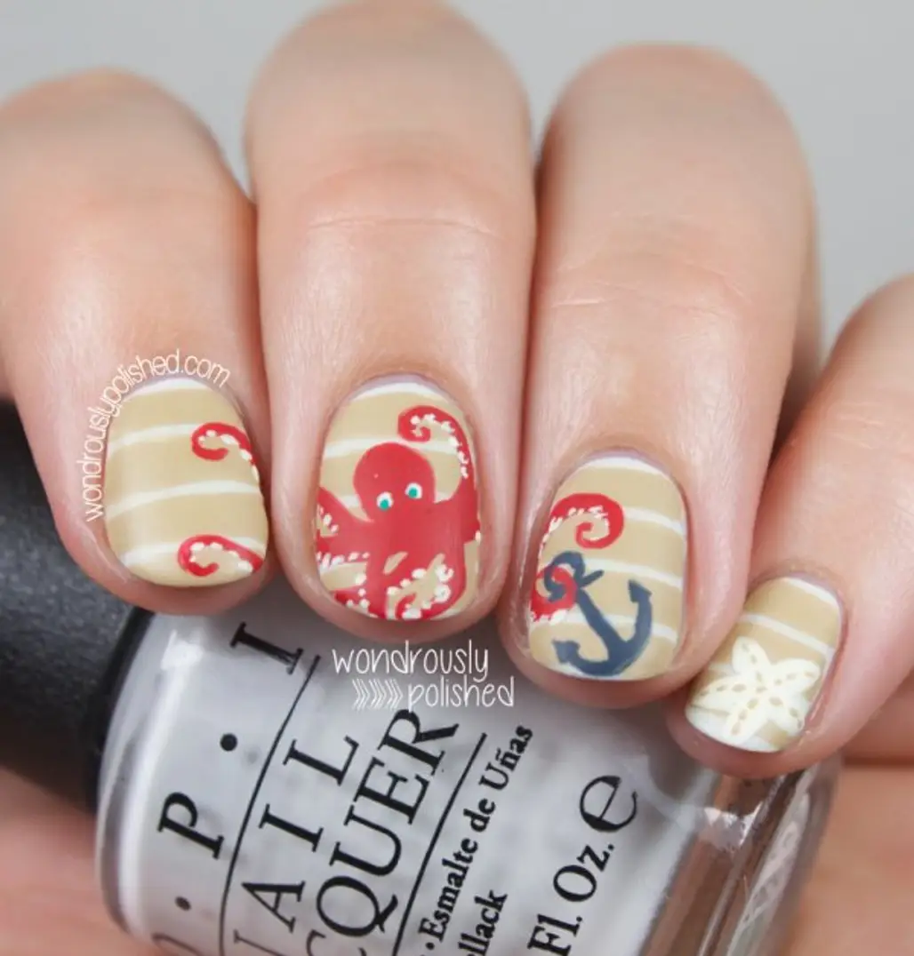 Pointless Cafe: The Digit-al Dozen Does Summer: Day Two - Nautical Nail Art