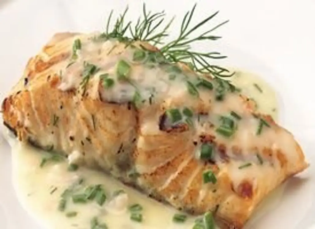 Grilled Salmon with Lemon Herb Butter Sauce