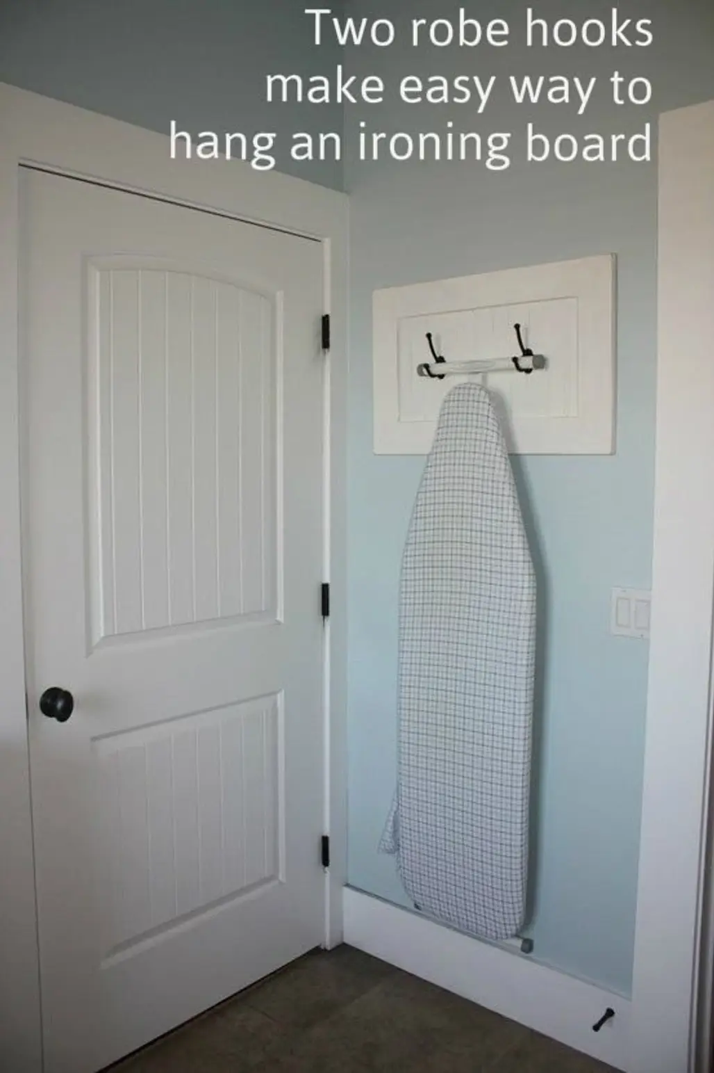 Use Coat Hooks to Hang an Ironing Board
