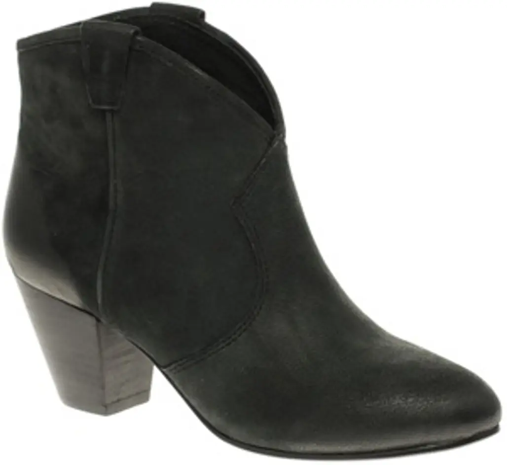Ash Jalouse Leather Mid Heel Ankle Boot