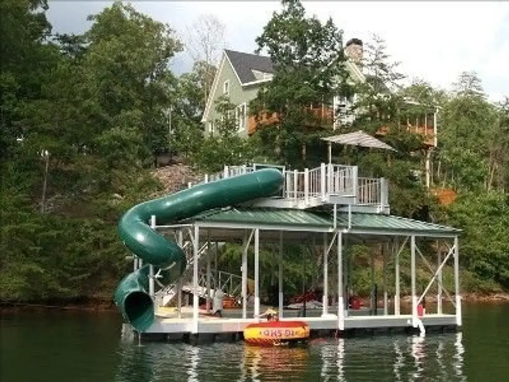 Two Story Private Dock with Waterslide and Diving? Heck Yeah!