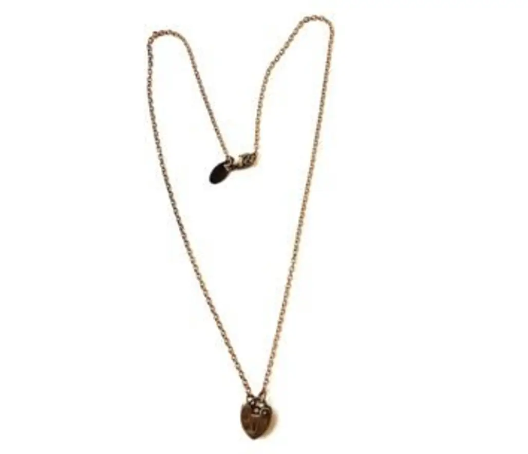 Brass Tiny Heart Padlock Necklace