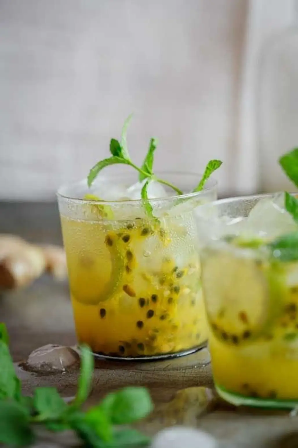 Passion Fruit and Ginger Cocktail