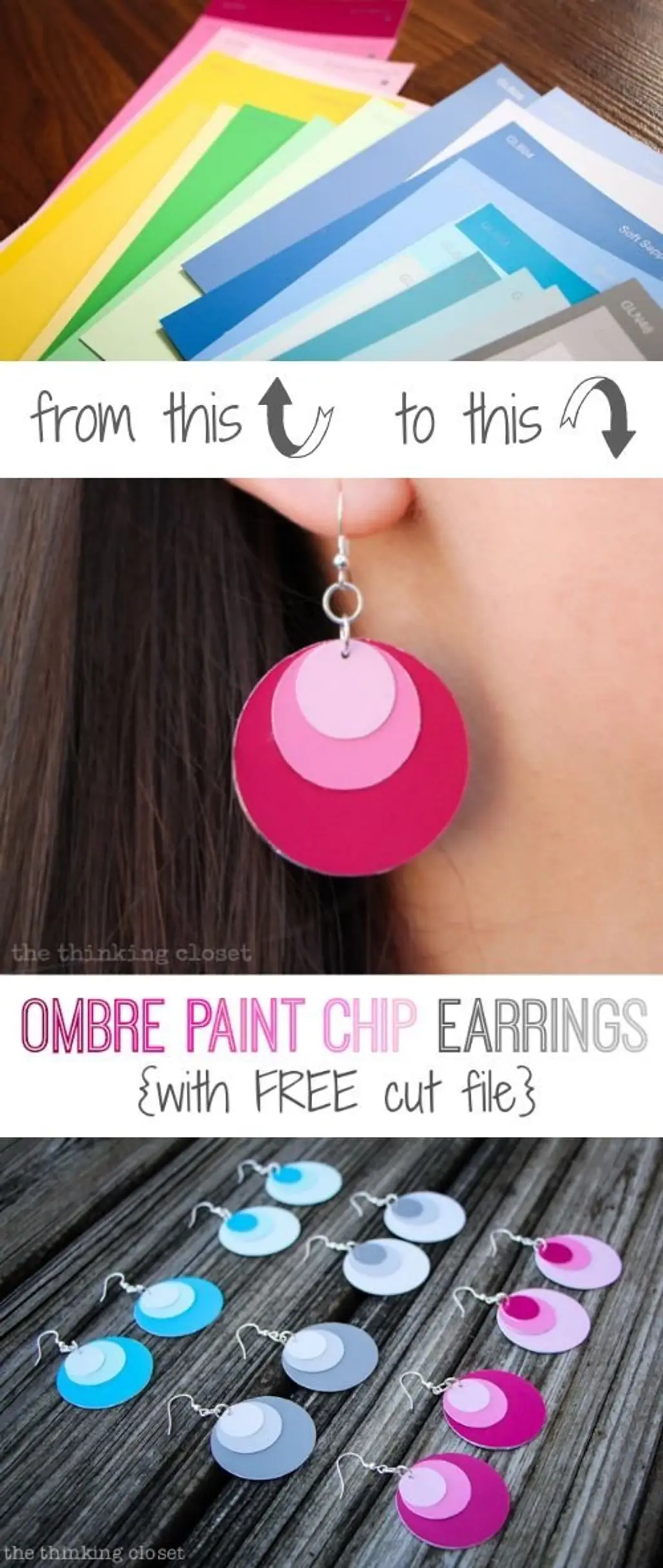 Ombré Paint Chip Earrings