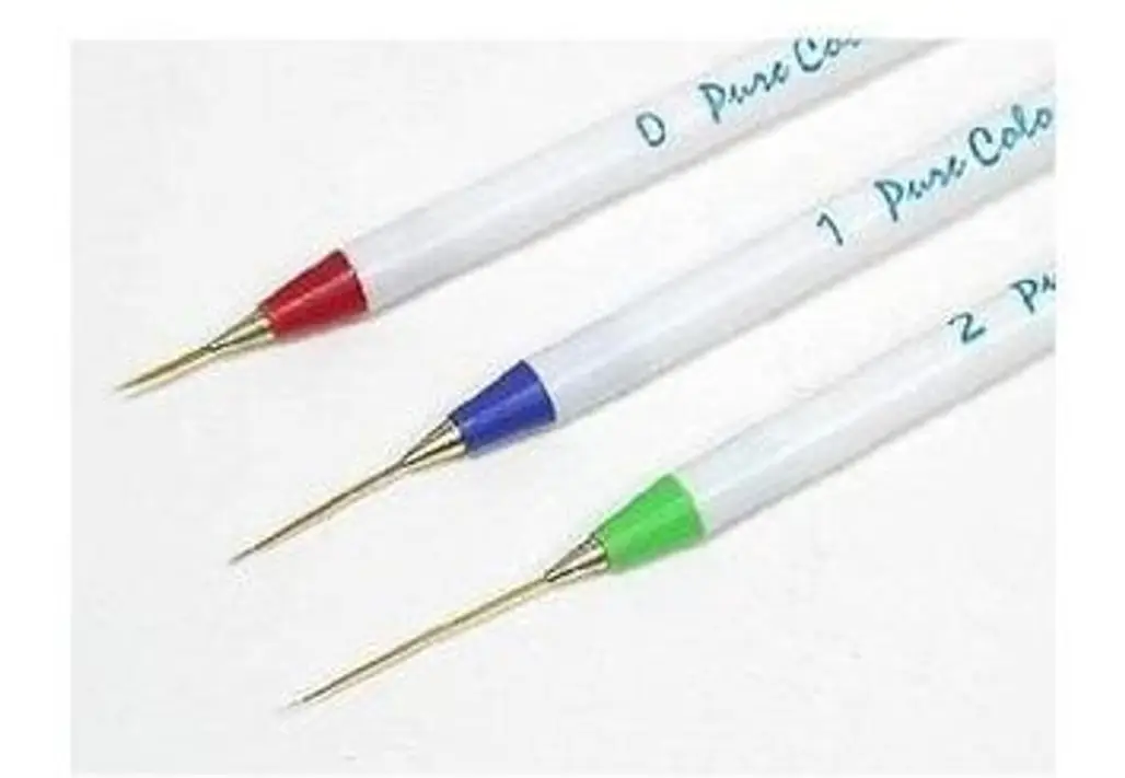 Set of 3 Sable NAIL ART Brushes Pen, Detailer Liner and Striper