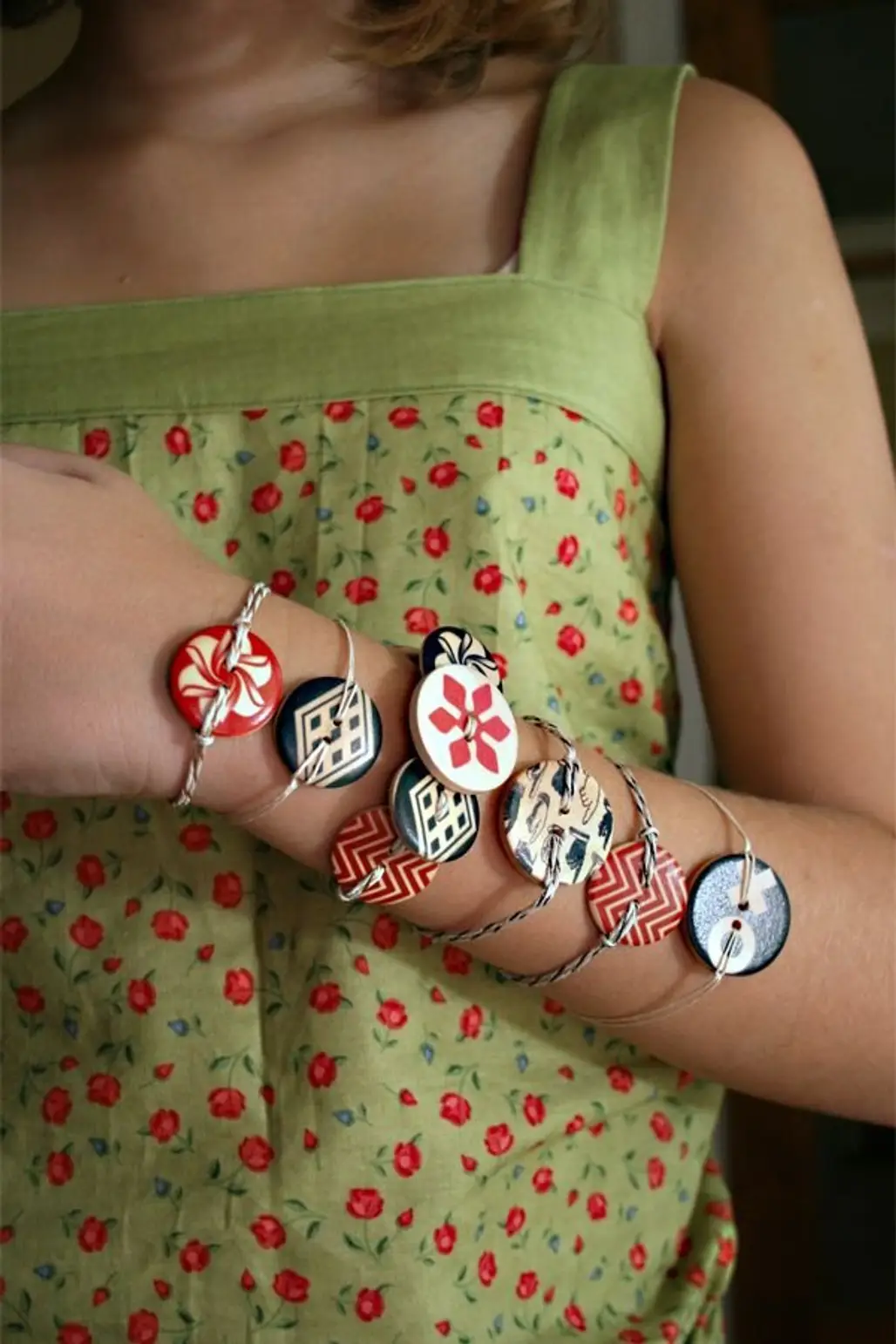 Wooden Button Bracelets