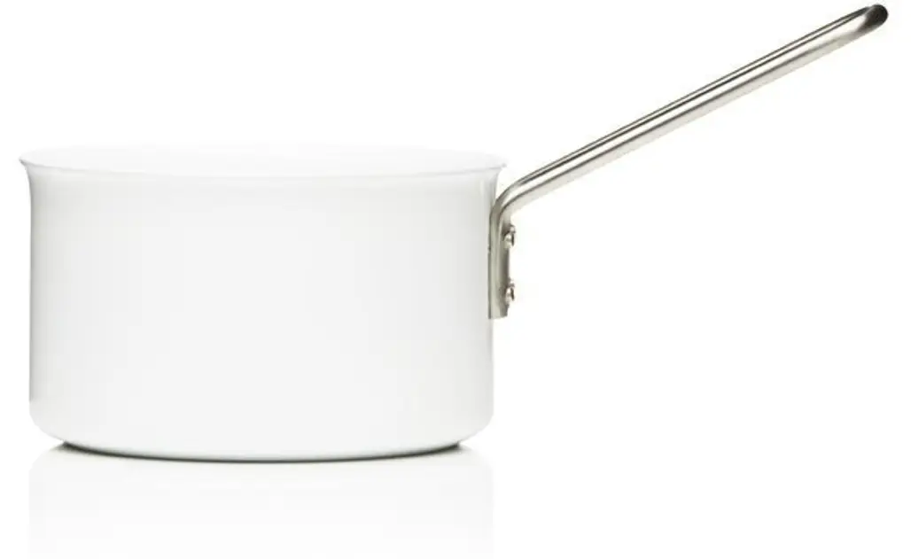 White Saucepan, Aluminum with Ceramic Coating