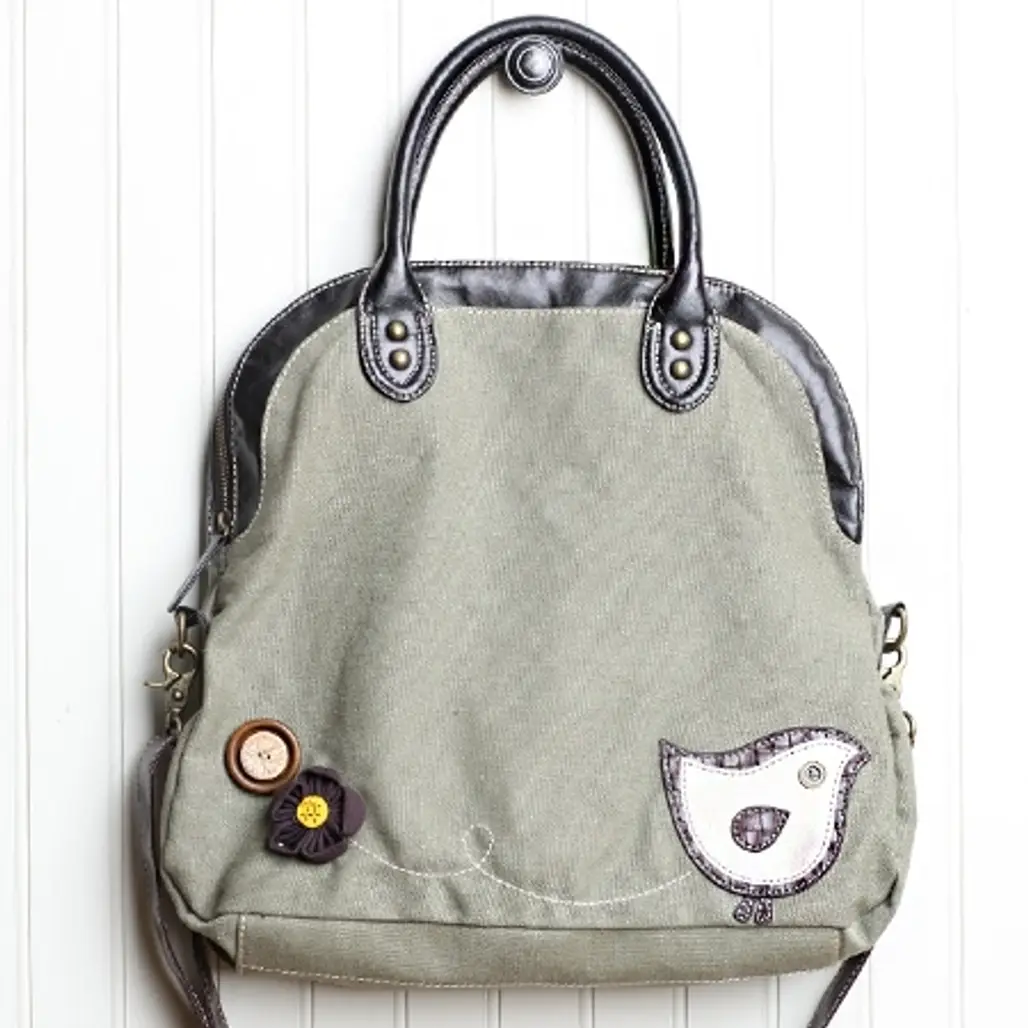 Viridian Feather Indie Fold-over Crossbody Bag
