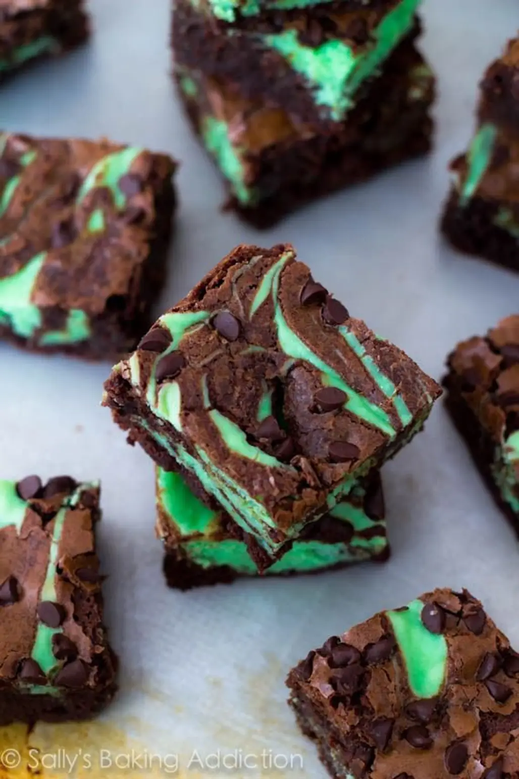 Mint Chocolate Chip Brownies