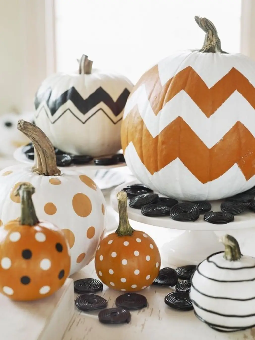 Patterned and Chevron Pumpkins