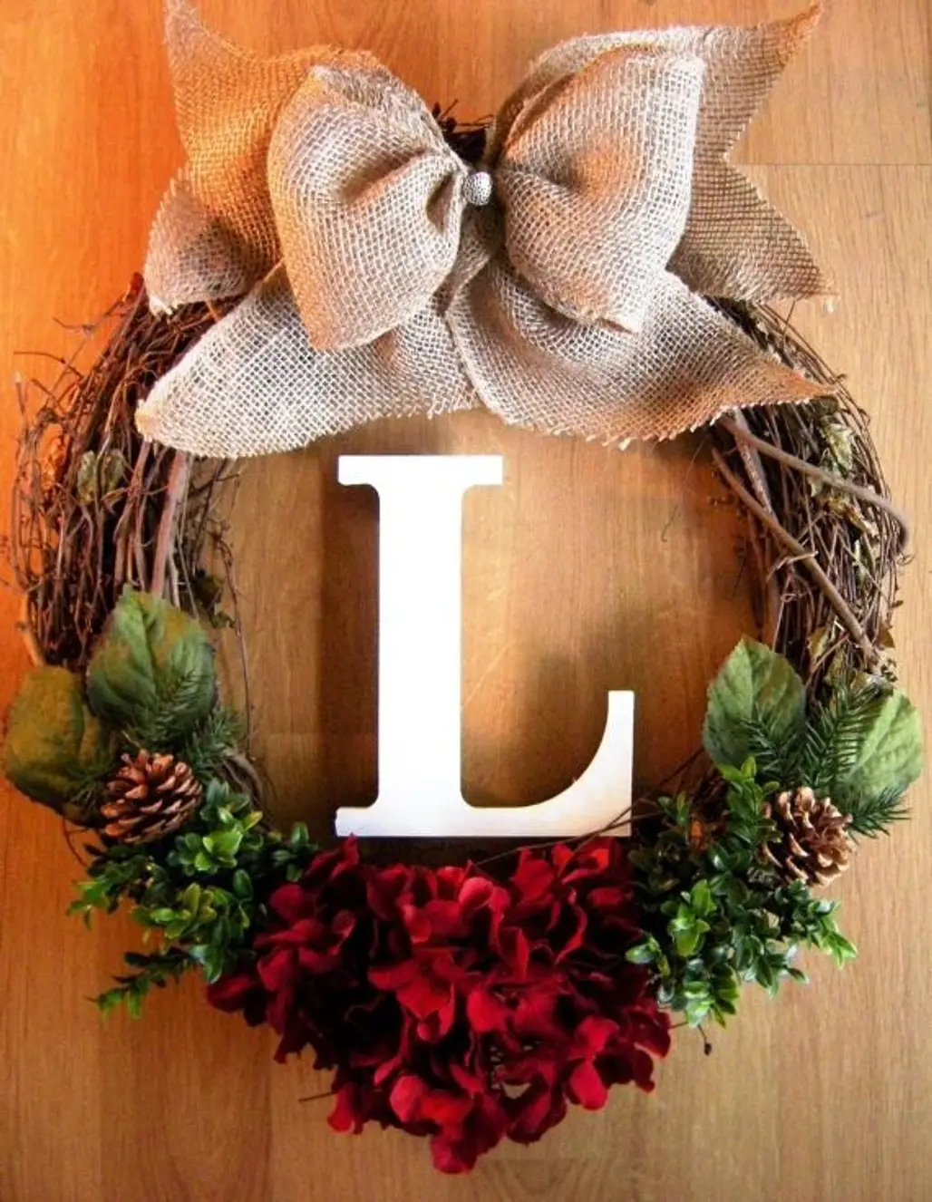 Grapevine Wreath with Monogram