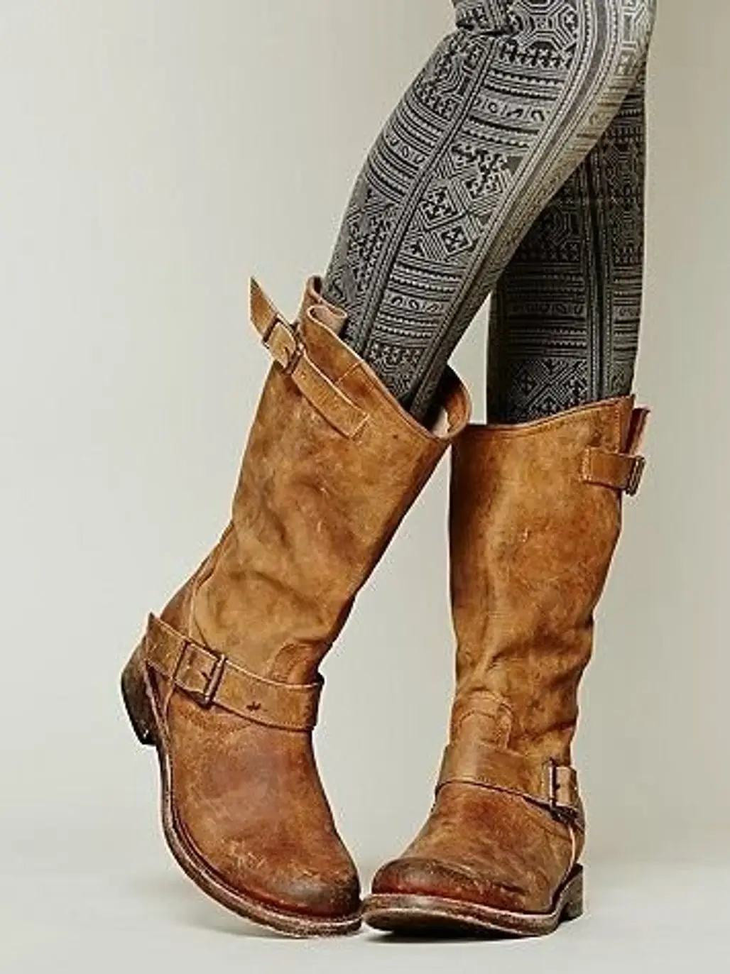 Distressed Mid Boots