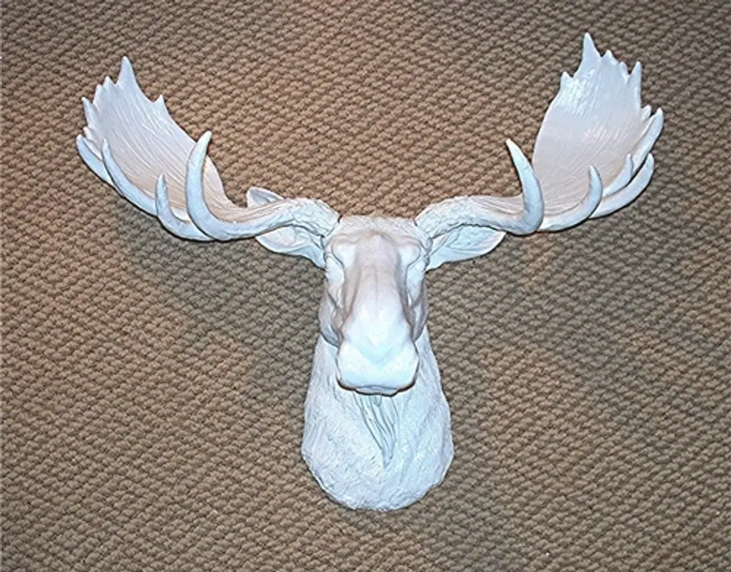 White Moose Faux Taxidermy Mount