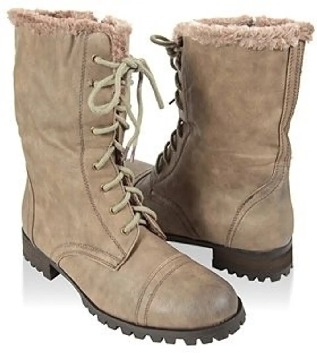Leatherette Combat Boots