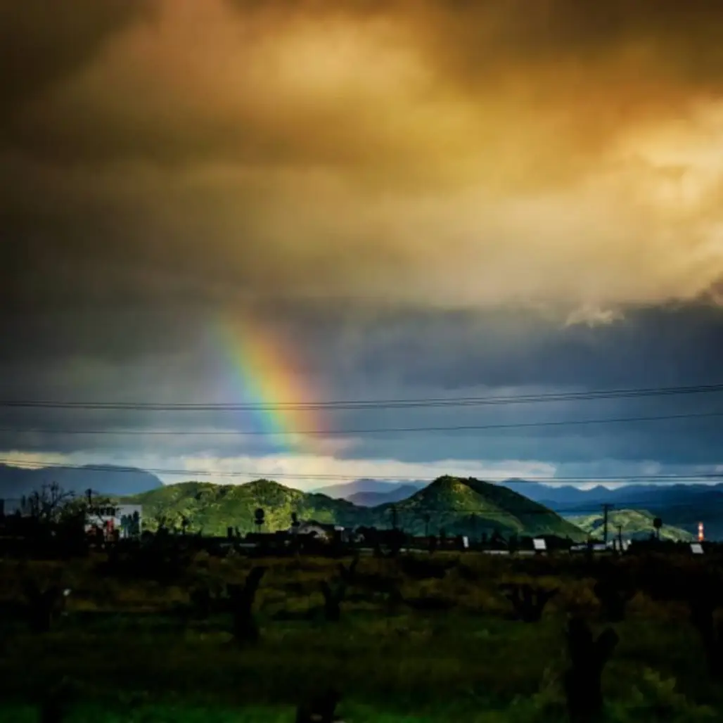 rainbow, sky, nature, atmosphere, highland,