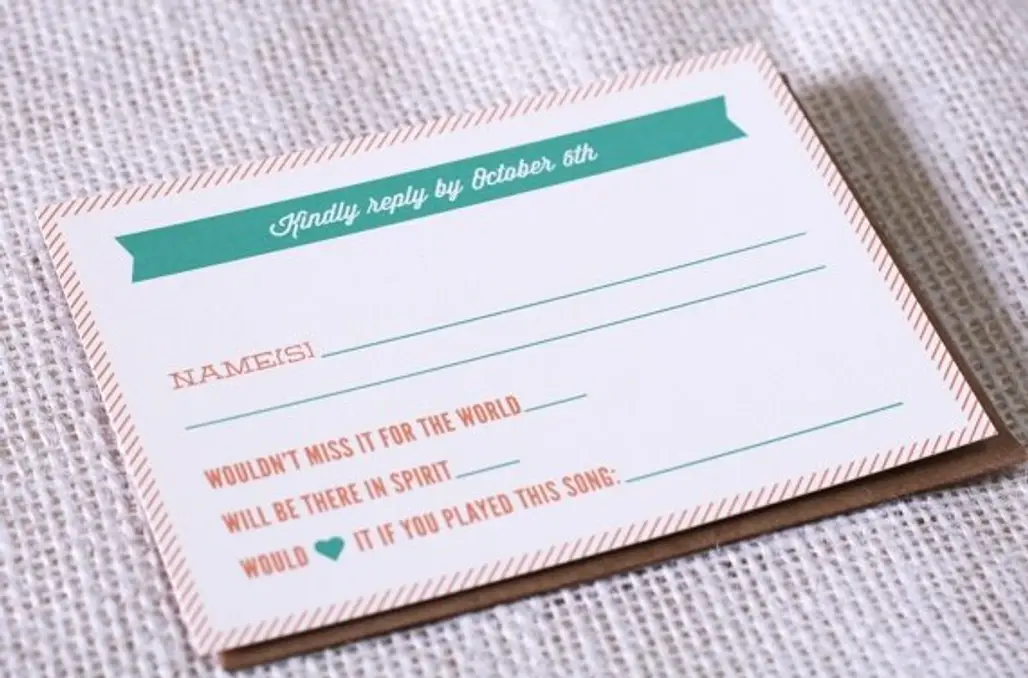 Dj Song Request on Rsvp Cards