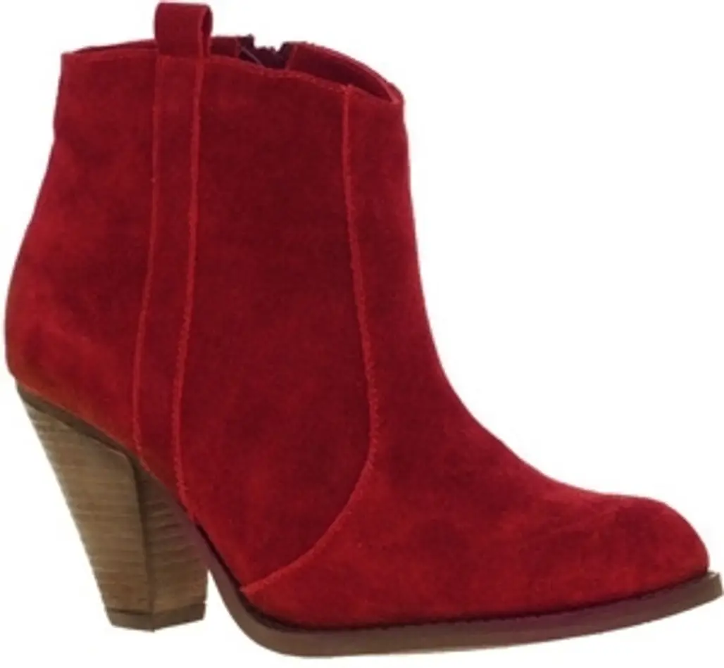 ASOS Aggie Red Suede Ankle Boots