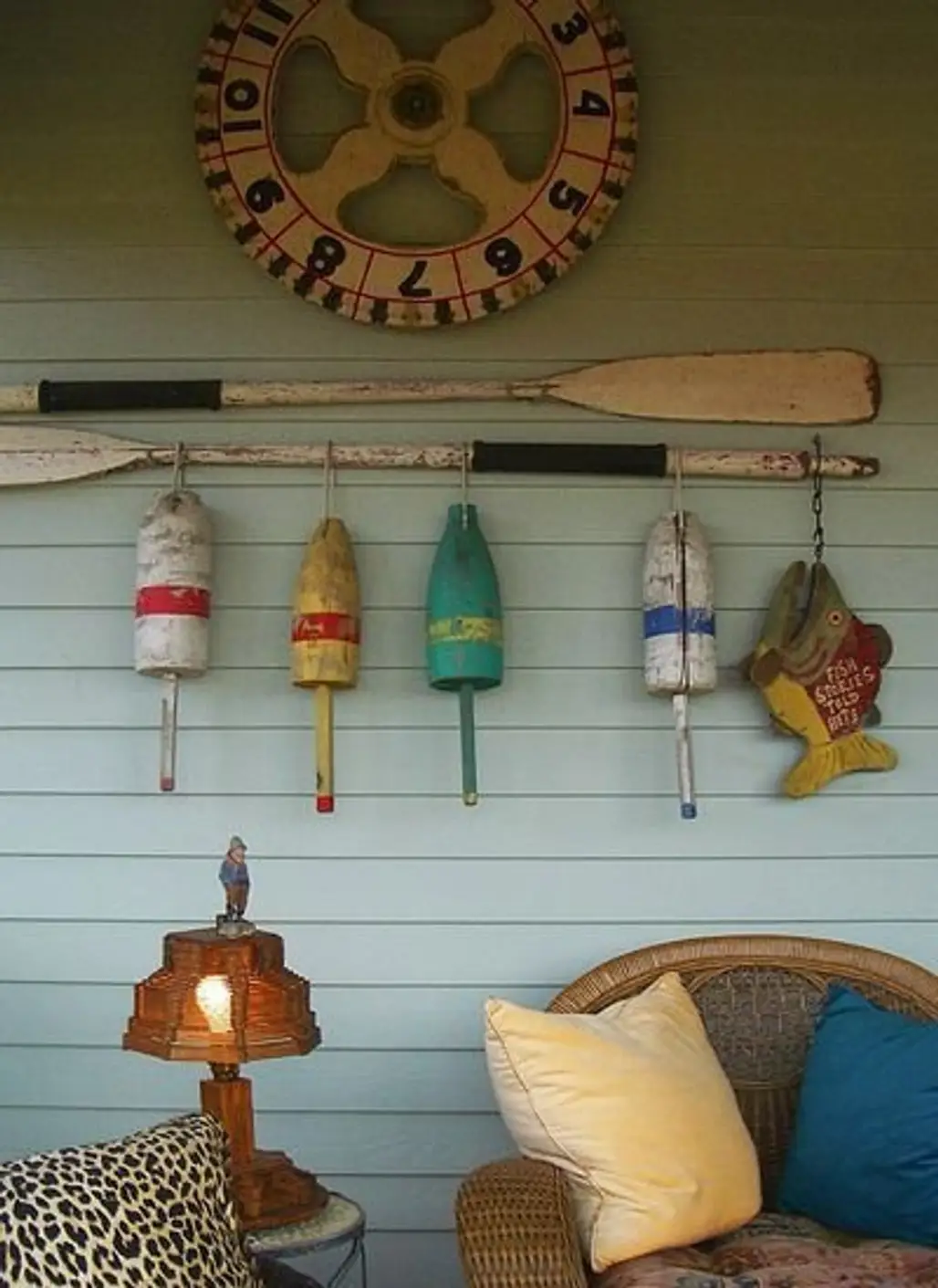 Display of Old Buoys and Oars