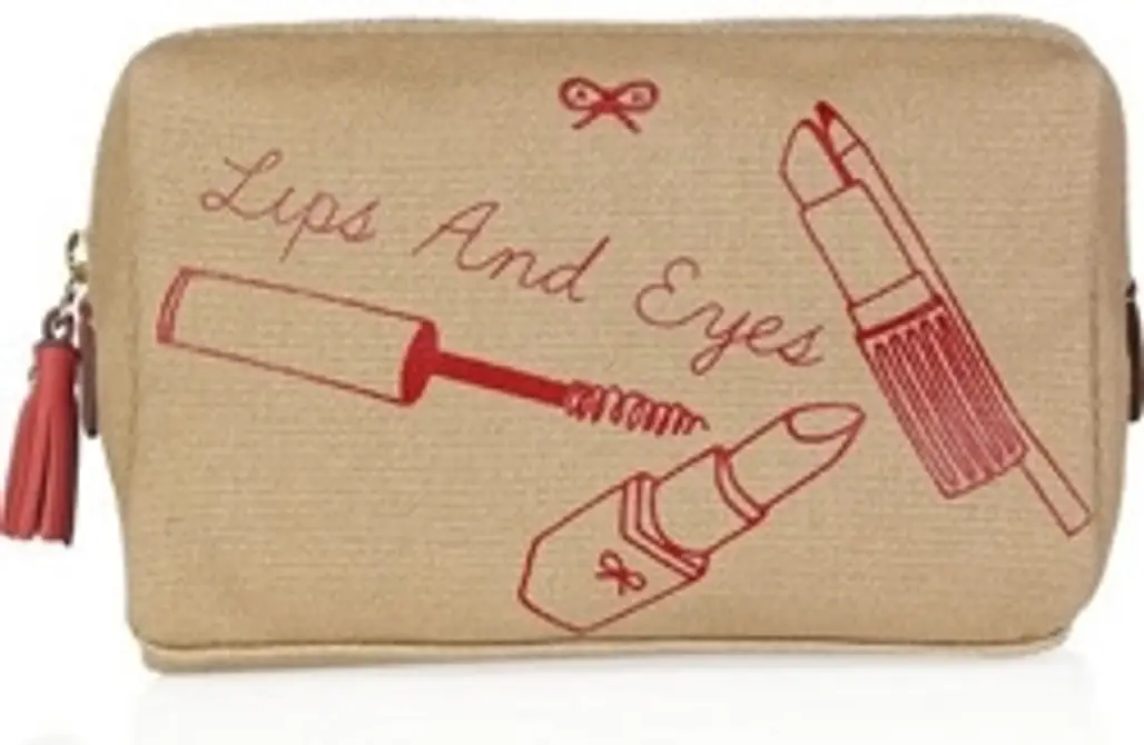 Anya Hindmarch Lips and Eyes Canvas Cosmetics Case