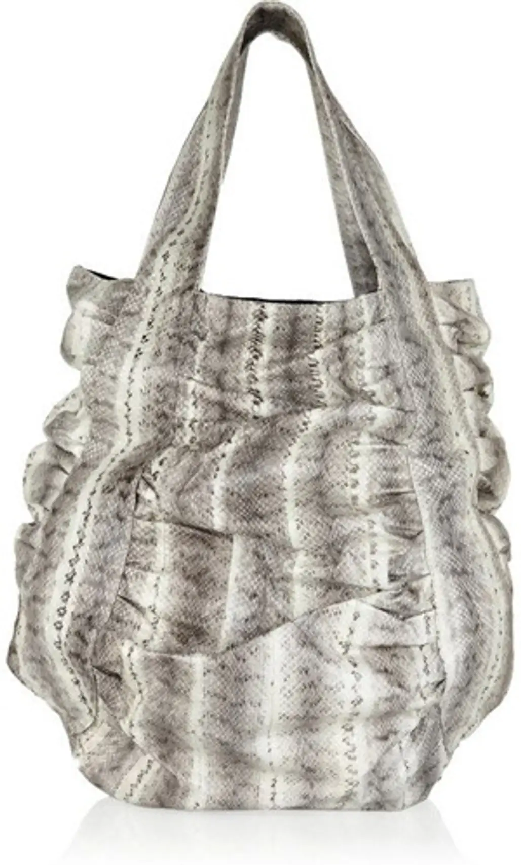 Beirn Jenna Ruched Snakeskin Tote