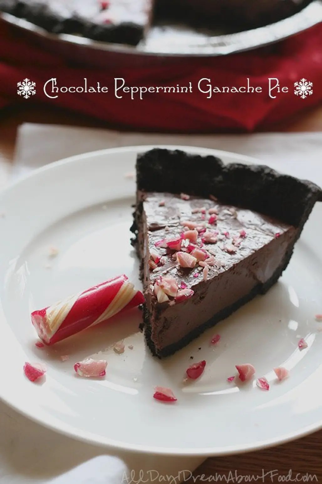 Chocolate Peppermint Ganache Pie