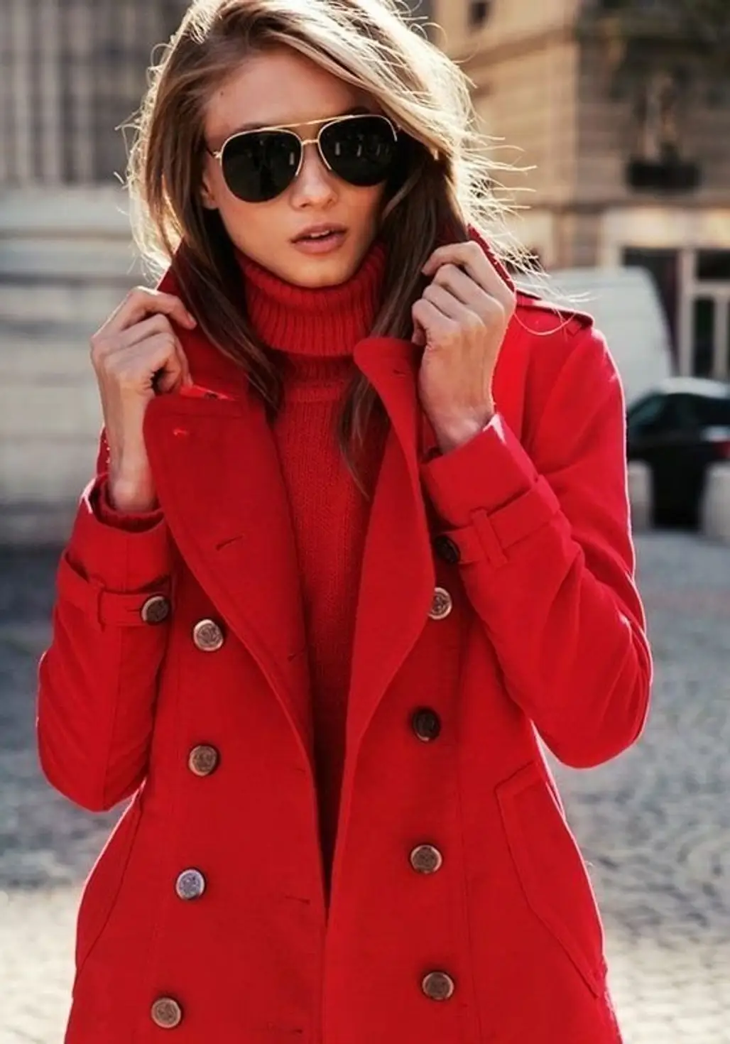 Red Pea Coat