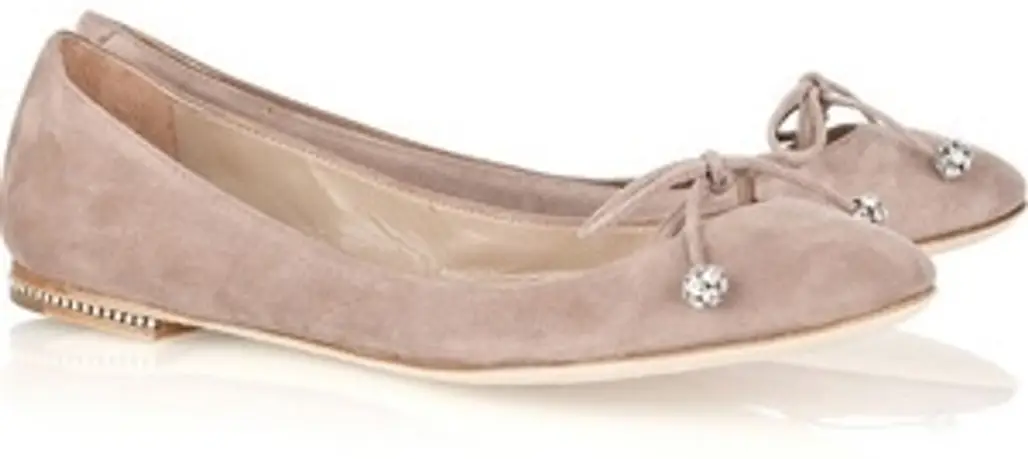 Chloé Crystal Embellished Suede Shoes