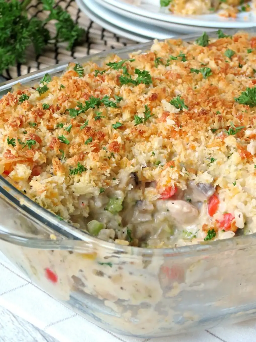 Chicken and Brown Rice Casserole with Veggies