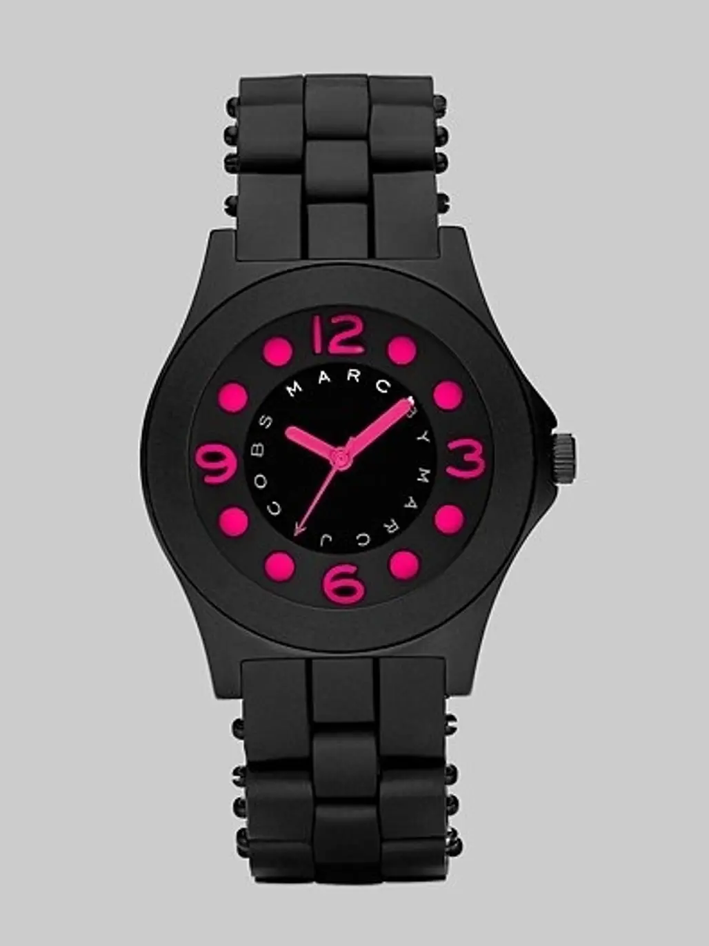 Marc by Marc Jacobs Pelly Silicon Watch/Black & Fuchsia